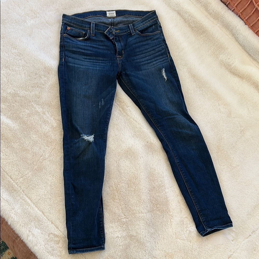 Hudson Krista Ankle 28 Women's Blue Distressed Jeans
